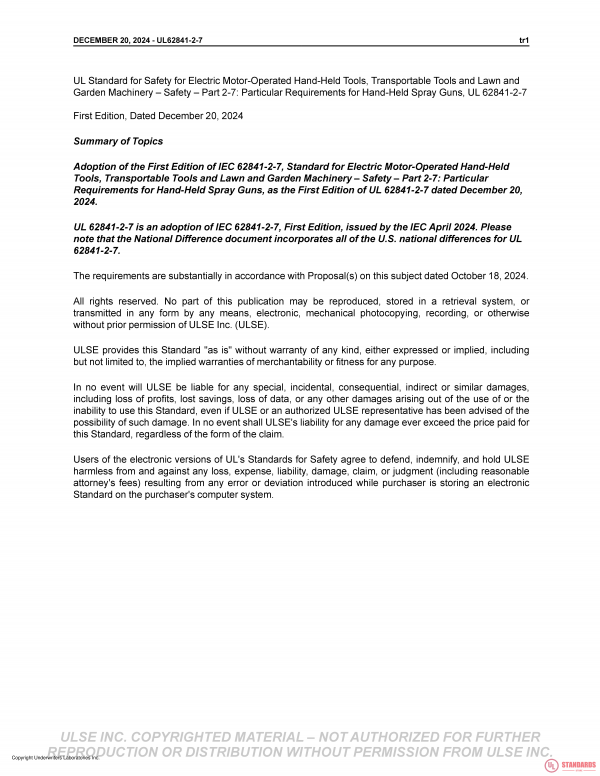 UL 62841-2-7 PDF UL 62841-2-7 PDF
